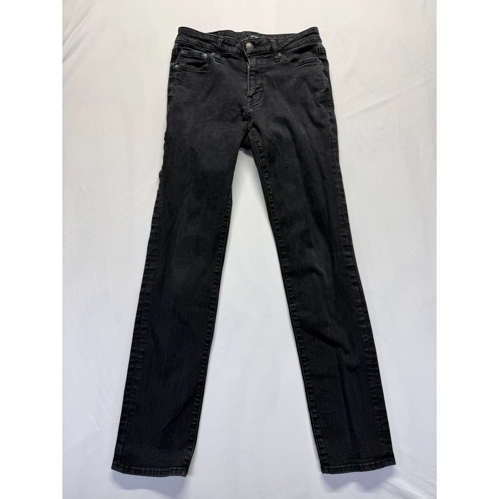 Express Slim Straight Jeans Mens 28x30 Black Dark‎ Wash Denim Cotton Low Rise